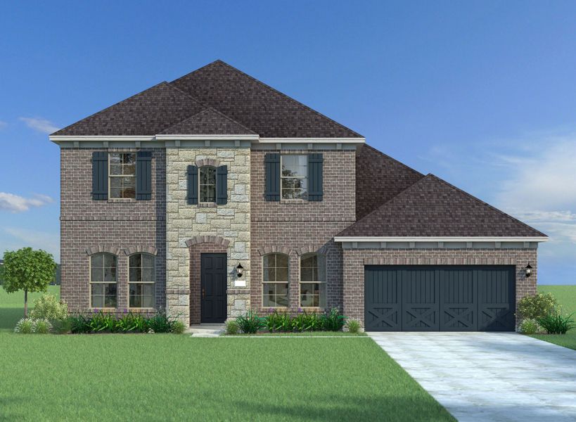 Representative exterior photo of a completed home built from the Chelsea II by Mattamy Homes in Villages of Creekwood, Frisco, TX (Image 5). Representative exterior photo of a completed home built from the Chelsea II by Mattamy Homes in Villages of Creekwood, Frisco, TX (Image 5).