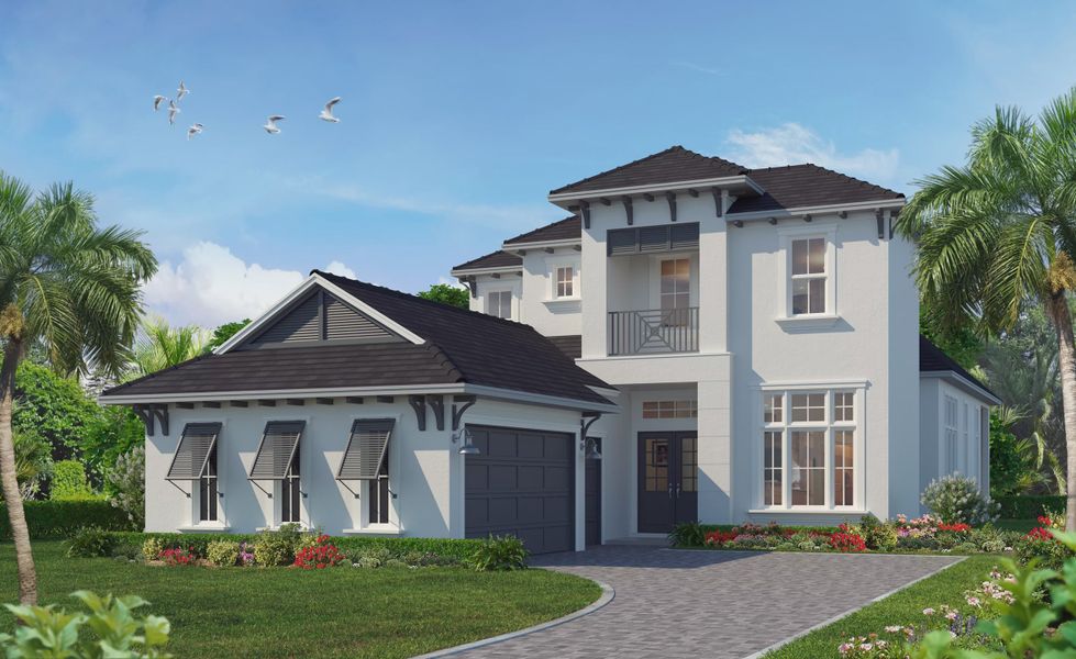 Representative exterior photo of a completed home built from the Arezzo by ICI Homes in Oasis at Hammock Dunes, Palm Coast, FL (Image 3). Representative exterior photo of a completed home built from the Arezzo by ICI Homes in Oasis at Hammock Dunes, Palm Coast, FL (Image 3).