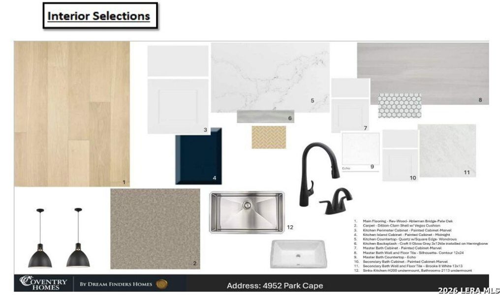 Sample of building materials used in homes in The Parklands, Schertz (Image 4).