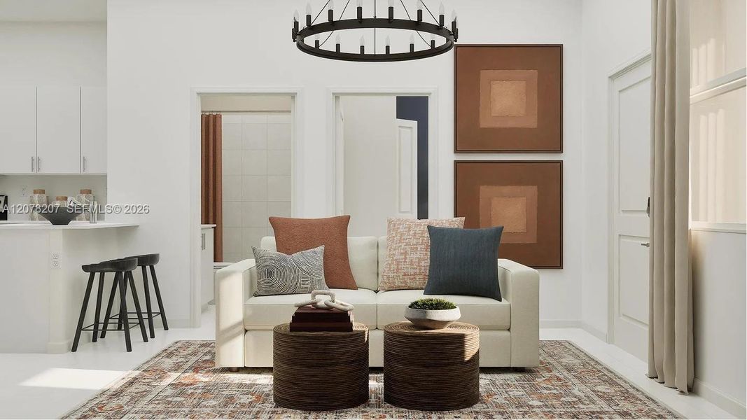 Furnished interior view inside a new home in Breezewood, Miami (Image 8).