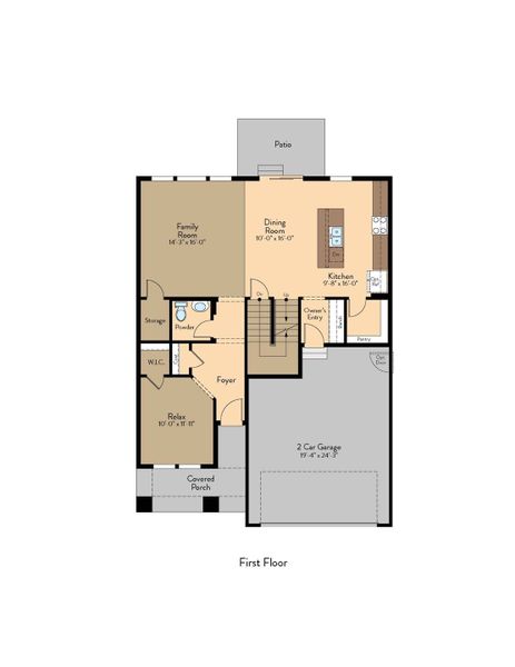 2D floor plan layout for the Pearl by View Homes in Lochbuie Station – Jewel Collection, Lochbuie, CO (Image 5).