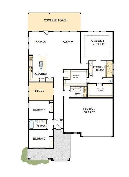 2D floor plan layout of this home in Whitley Preserve – Enclave Collection, Mint Hill, NC (Image 5).