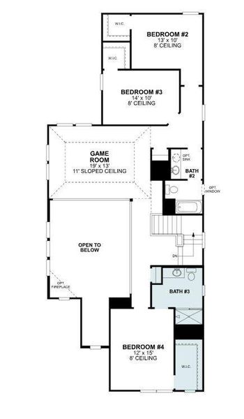 2D floor plan layout of this home in Lilybrooke at Legacy Hills, Celina, TX (Image 4). 2D floor plan layout of this home in Lilybrooke at Legacy Hills, Celina, TX (Image 4).