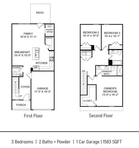 2D floor plan layout of this home in Aberdeen, Fountain Inn, SC (Image 3).