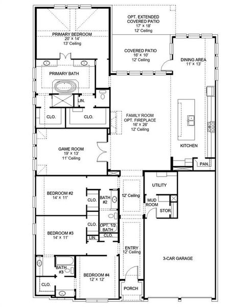 2D floor plan layout of this home in Sweetgrass, Haslet, TX (Image 2).