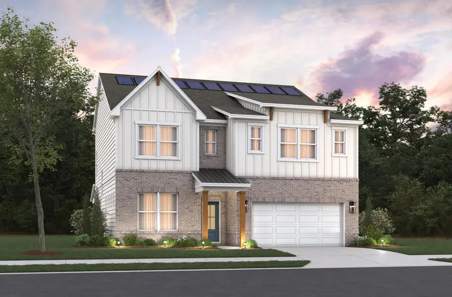 Representative exterior photo of a completed home built from the Riverside by Beazer Homes in Heirloom Landing, Auburn, GA (Image 2).