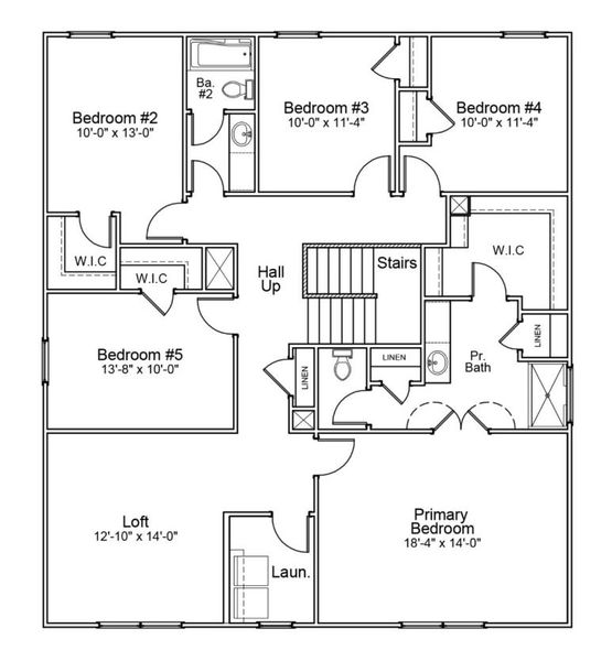 2D floor plan layout for the Turner - Genesis Value Collection by Mungo Homes in Leander Lee Preserve, Lillington, NC (Image 3).
