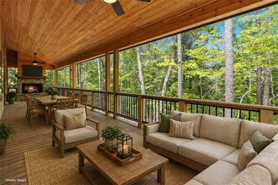 Exterior details and patio area of a home in , Ellijay (Image 3).