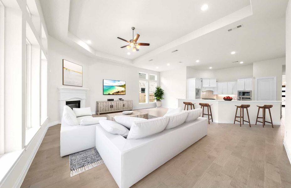 Representative furnished interior of a home built from the 2855AU by Ravenna Homes in Audubon 60′, Magnolia (Image 11).