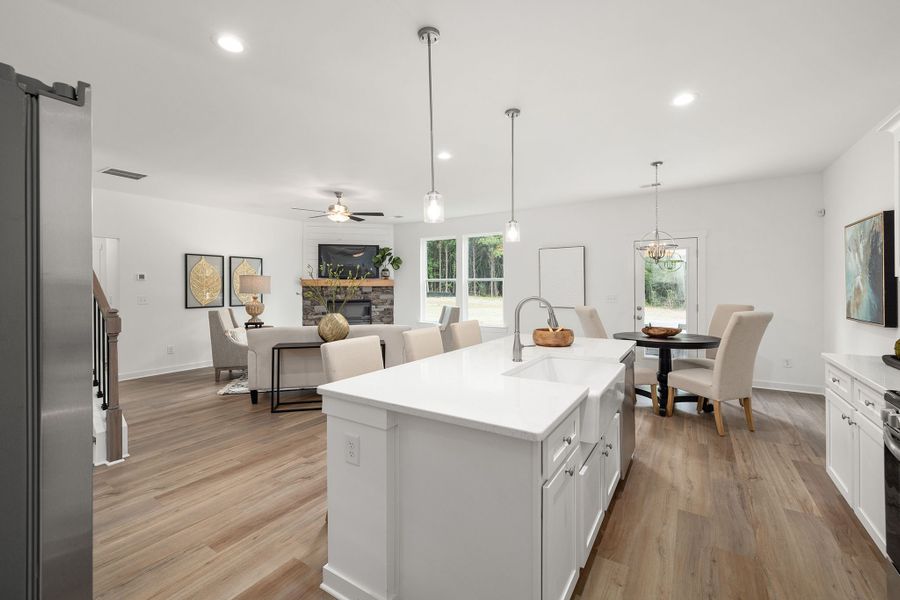 Kitchen overlooking the family room