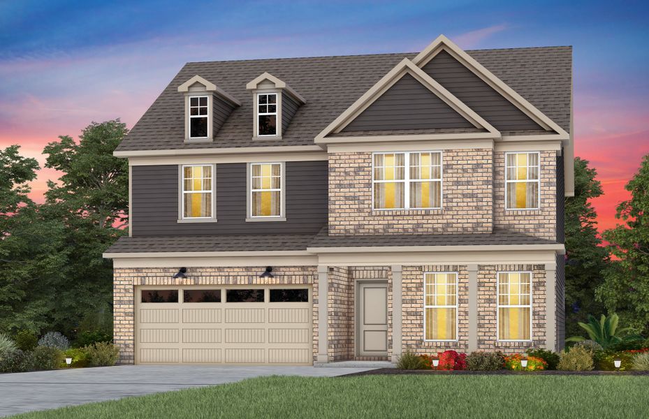 Front exterior of a new home in Forest Creek, Waxhaw, NC, highlighting curb appeal (Image 26).