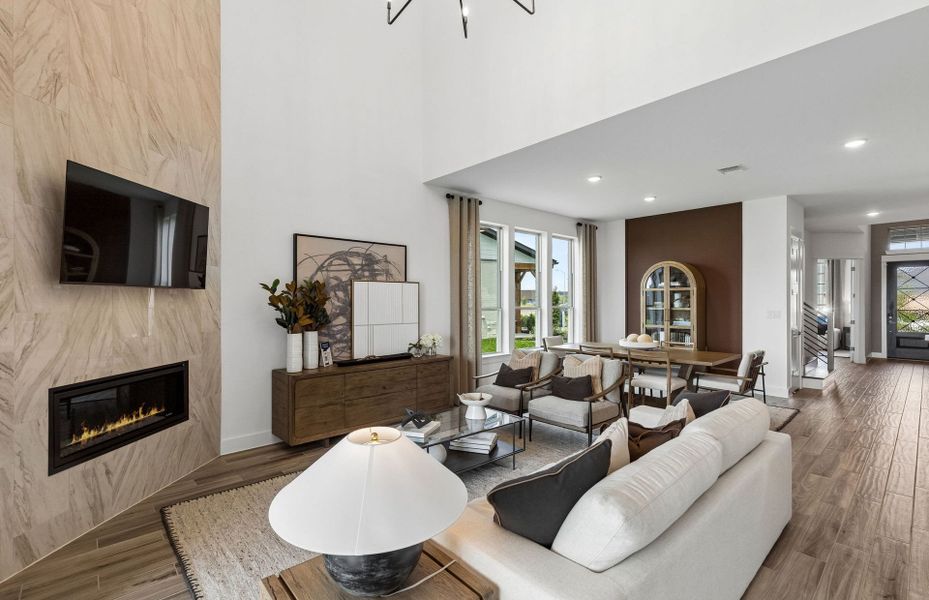 Representative furnished interior of a home built from the Iredell by Pulte Homes in Katy Court, Katy (Image 44).