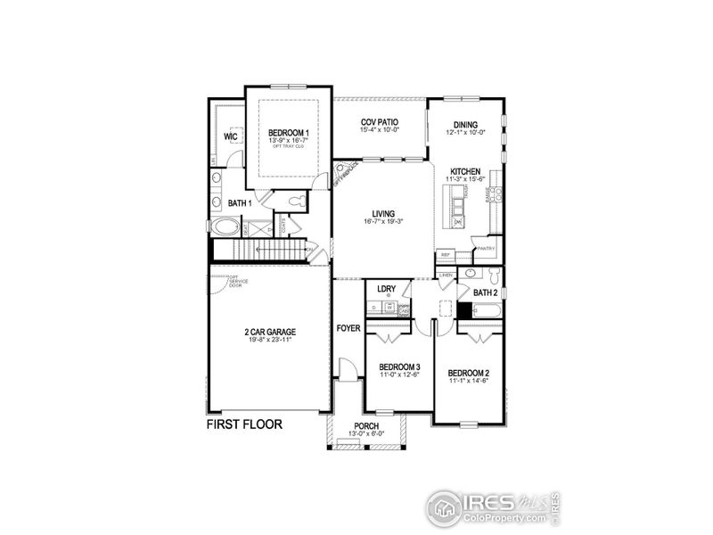 2D floor plan layout of this home in Vantage, Berthoud, CO (Image 2).