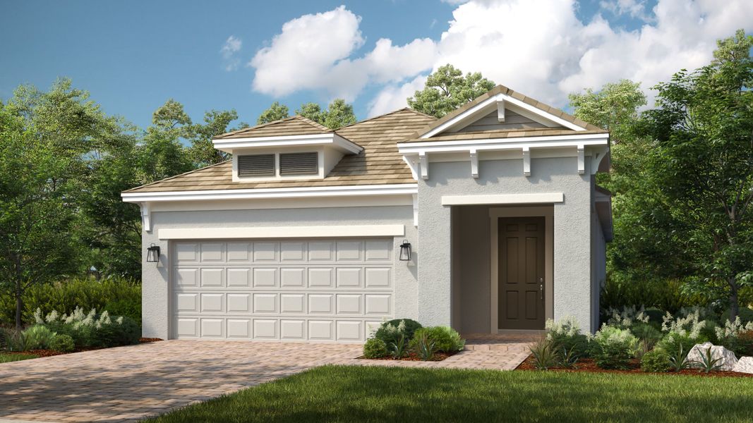 Representative exterior photo of a completed home built from the Magari by Taylor Morrison in Esplanade at Wellen Park, Englewood, FL (Image 2). Representative exterior photo of a completed home built from the Magari by Taylor Morrison in Esplanade at Wellen Park, Englewood, FL (Image 2).