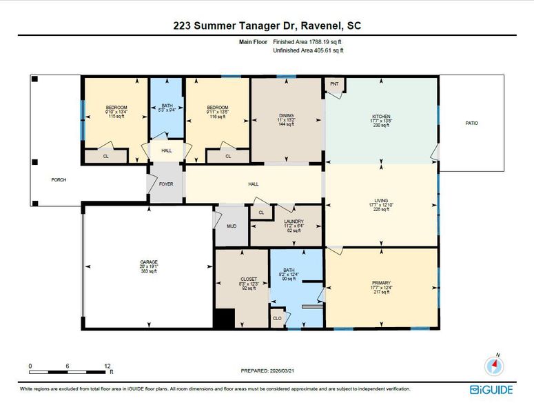 2D floor plan layout of this home in , Ravenel, SC (Image 5).