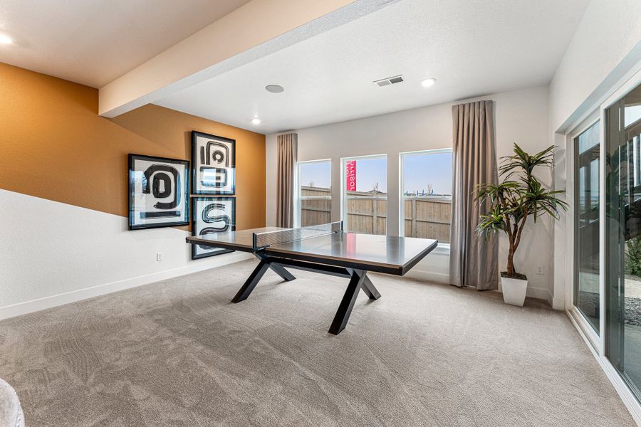 Representative furnished interior of a home built from the Columbine by Taylor Morrison in Dawson Trails, Castle Rock (Image 23).