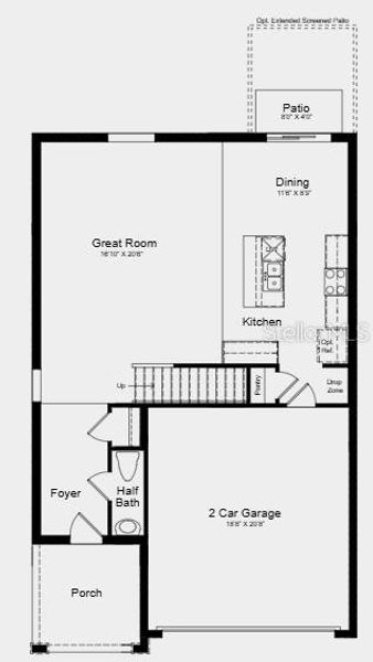2D floor plan layout of this home in Westview, Kissimmee, FL (Image 3).