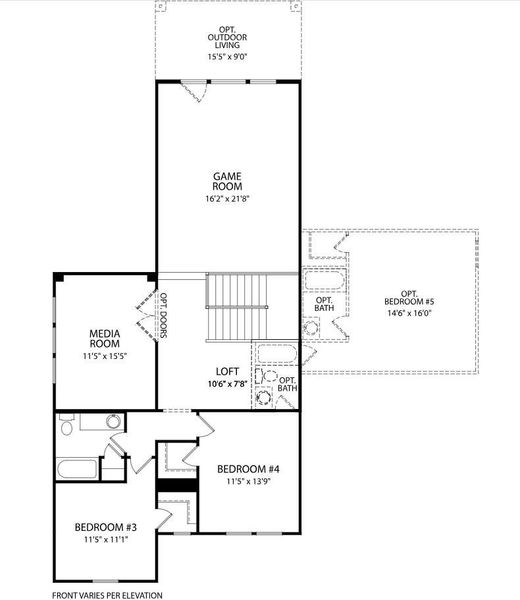 2D floor plan layout of this home in Provence - 60', Austin, TX (Image 2). 2D floor plan layout of this home in Provence - 60', Austin, TX (Image 2).