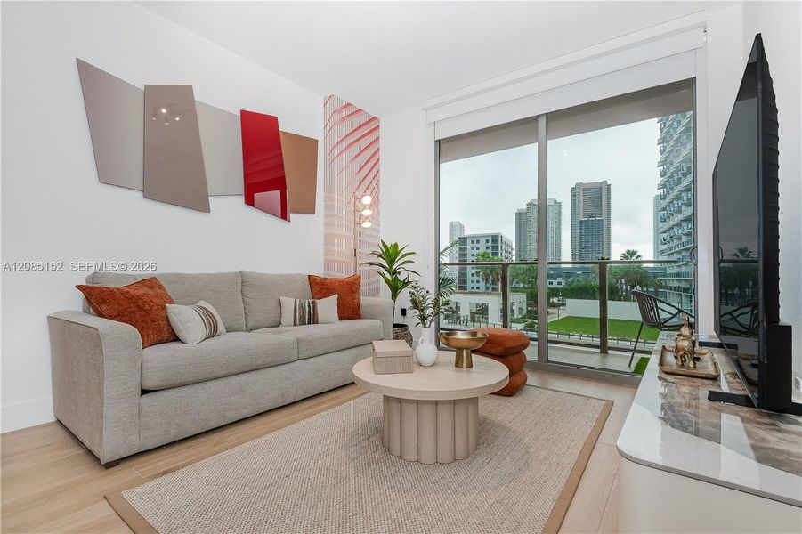 Furnished interior view inside a new home in , Miami (Image 10).