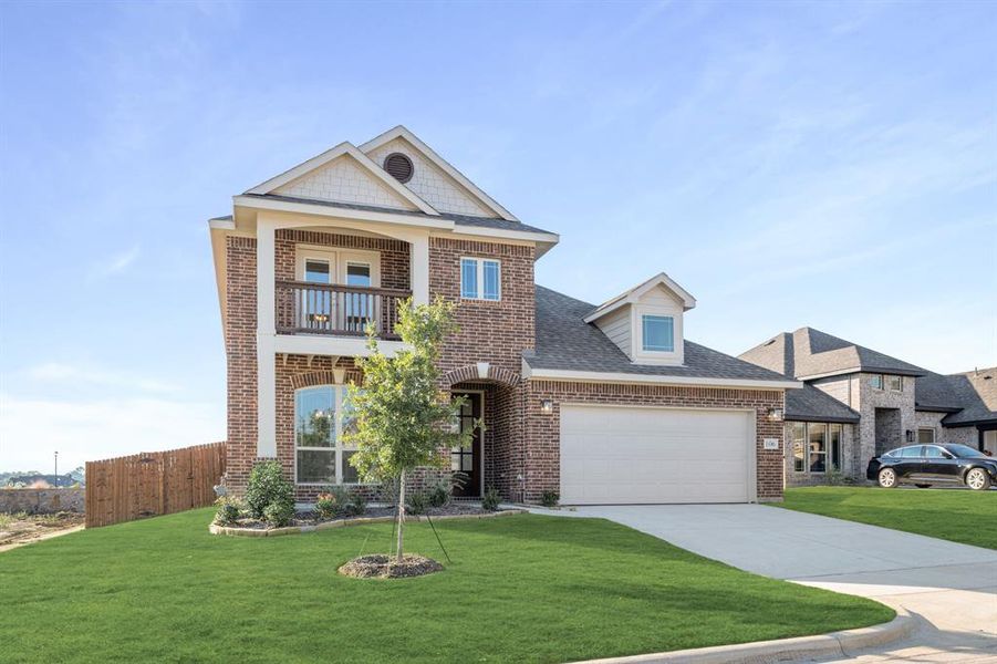 Front exterior of a new home in Arcadia Trails Classic 60, Balch Springs, TX, highlighting curb appeal (Image 1). Front exterior of a new home in Arcadia Trails Classic 60, Balch Springs, TX, highlighting curb appeal (Image 1).