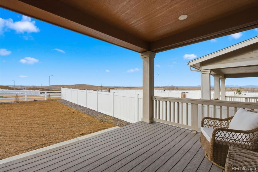 Southwest view with front range in backdrop