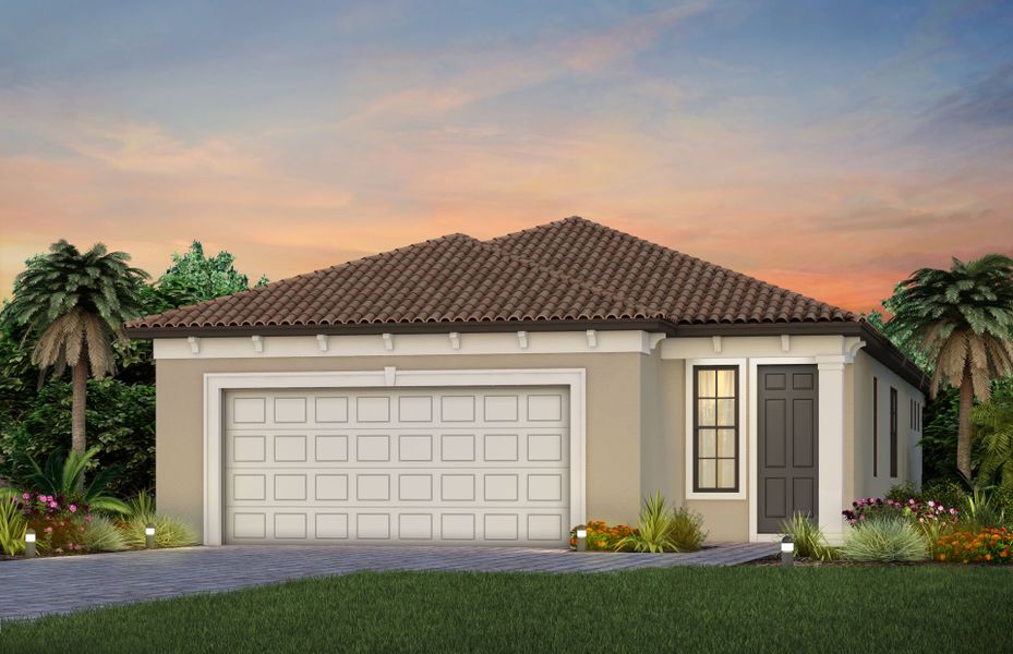Representative exterior photo of a completed home built from the Hallmark by DiVosta in Talon Preserve on Palmer Ranch, Nokomis, FL (Image 24).