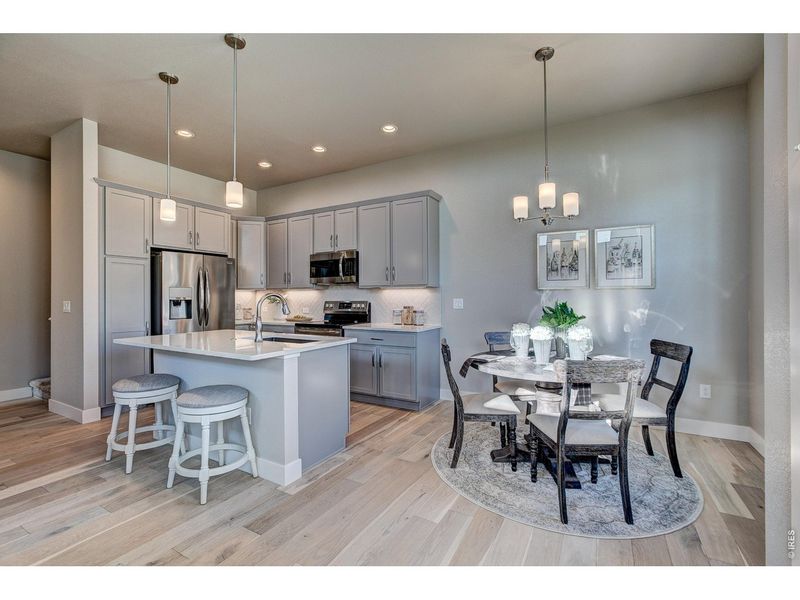 Furnished interior view inside a new home in Highlands at Fox Hill, Longmont (Image 15). Furnished interior view inside a new home in Highlands at Fox Hill, Longmont (Image 15).