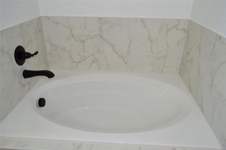 Bathroom view of a tub Bathroom view of a tub