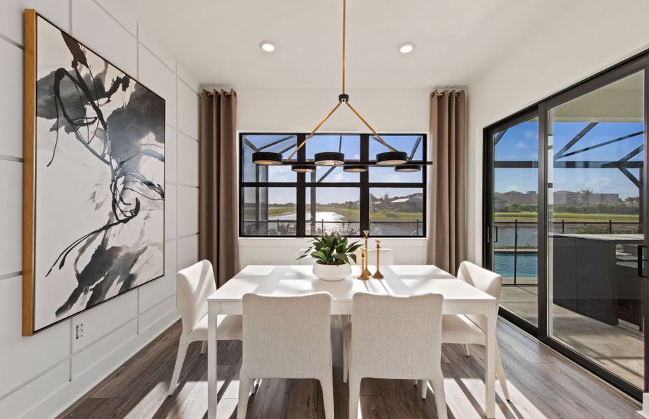 Sun-filled café dining space