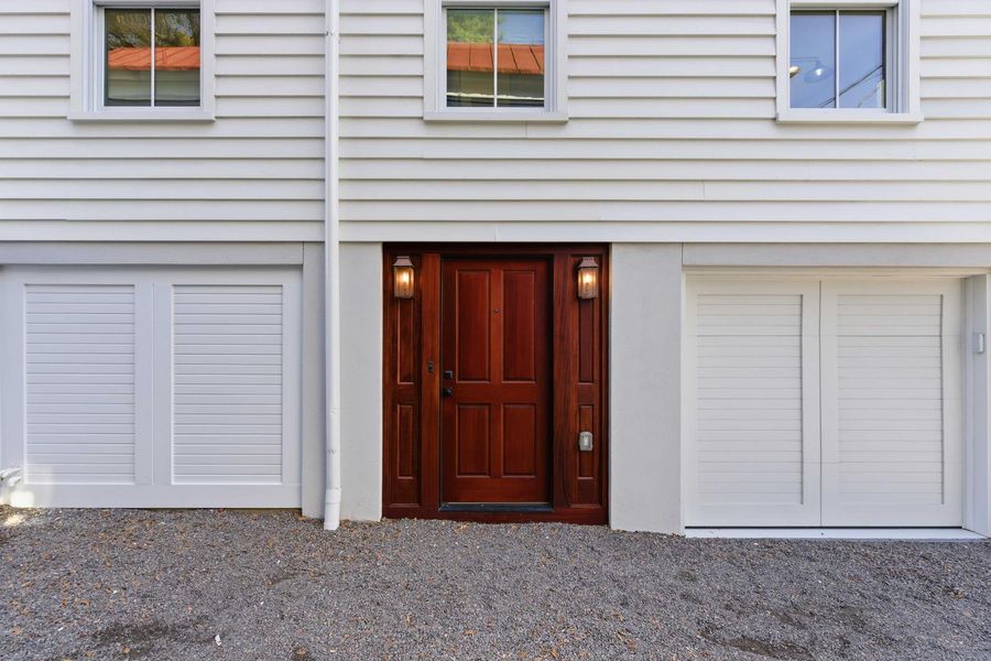 Exterior details and patio area of a home in , Charleston (Image 36).