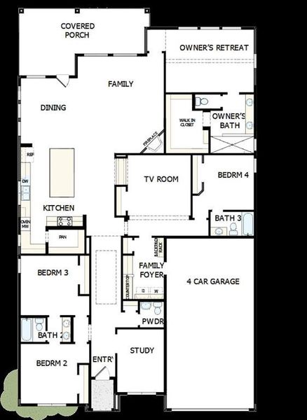 2D floor plan layout of this home in The Ridge at Northlake, Northlake, TX (Image 3).