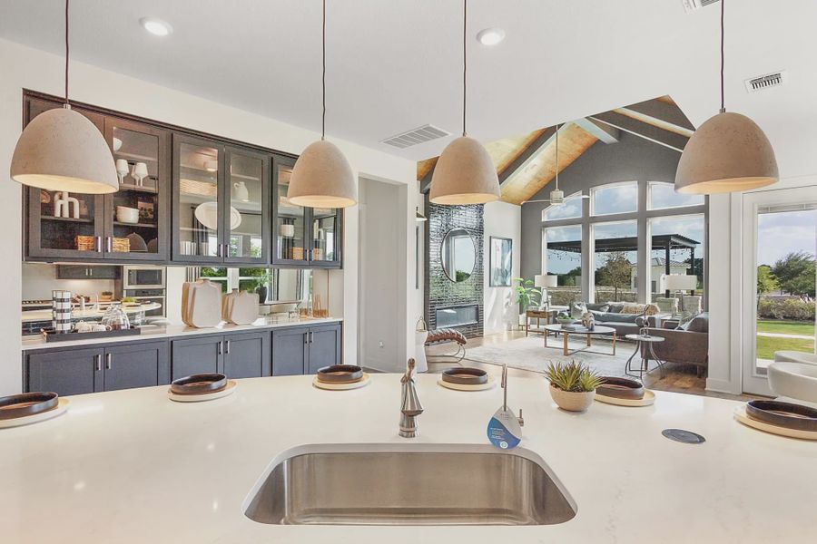 Representative furnished interior of a home built from the Madison by Chesmar Homes in Lakes of Cane Island, Katy (Image 7).
