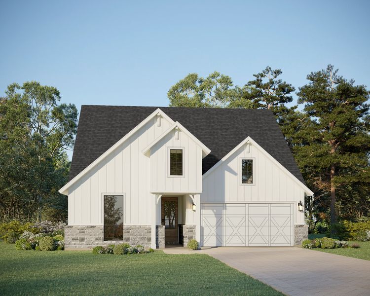 Plan 1562 Elevation B w/ Stone Plan 1562 Elevation B w/ Stone