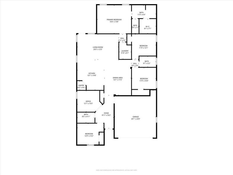 2D floor plan layout of this home in Williamsburg, Fate, TX (Image 5).
