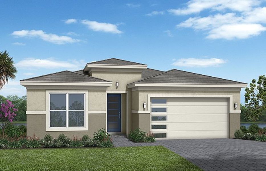 Representative exterior photo of a completed home built from the Cassia by Minto Communities in Westlake, Loxahatchee, FL (Image 5).