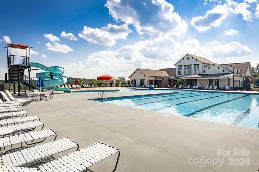 Resort style pool, clubhouse, fitness center