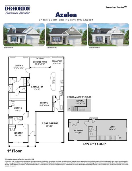 2D floor plan layout for the AZALEA by D.R. Horton in The Villas at Galvins Ridge, Sanford, NC (Image 3). 2D floor plan layout for the AZALEA by D.R. Horton in The Villas at Galvins Ridge, Sanford, NC (Image 3).