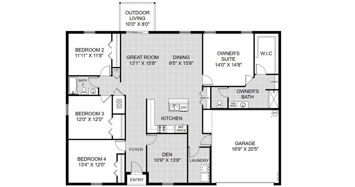 2D floor plan layout of this home in Lehigh Acres, Lehigh Acres, FL (Image 4).