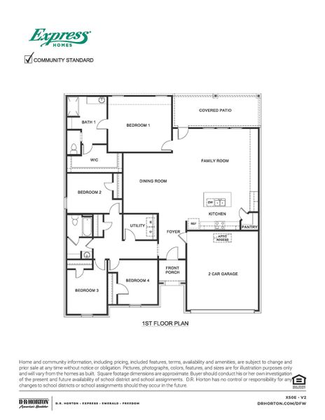 2D floor plan layout for the EUREKA by D.R. Horton in Northspur, Forney, TX (Image 5). 2D floor plan layout for the EUREKA by D.R. Horton in Northspur, Forney, TX (Image 5).