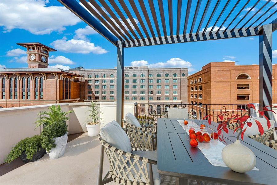 Virtually staged Rooftop patio