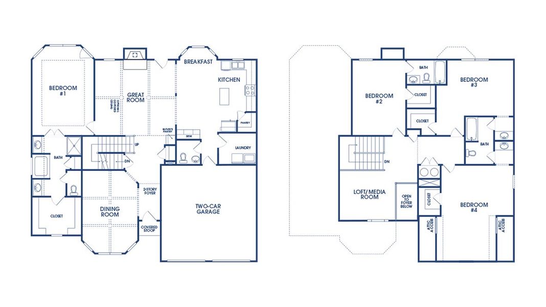 2D floor plan layout for the Plan by D.R. Horton in Westland, Bogart, GA (Image 4). 2D floor plan layout for the Plan by D.R. Horton in Westland, Bogart, GA (Image 4).