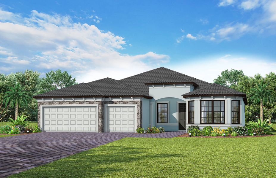 Representative exterior photo of a completed home built from the Stellar by Del Webb in Del Webb Naples, Ave Maria, FL (Image 25).