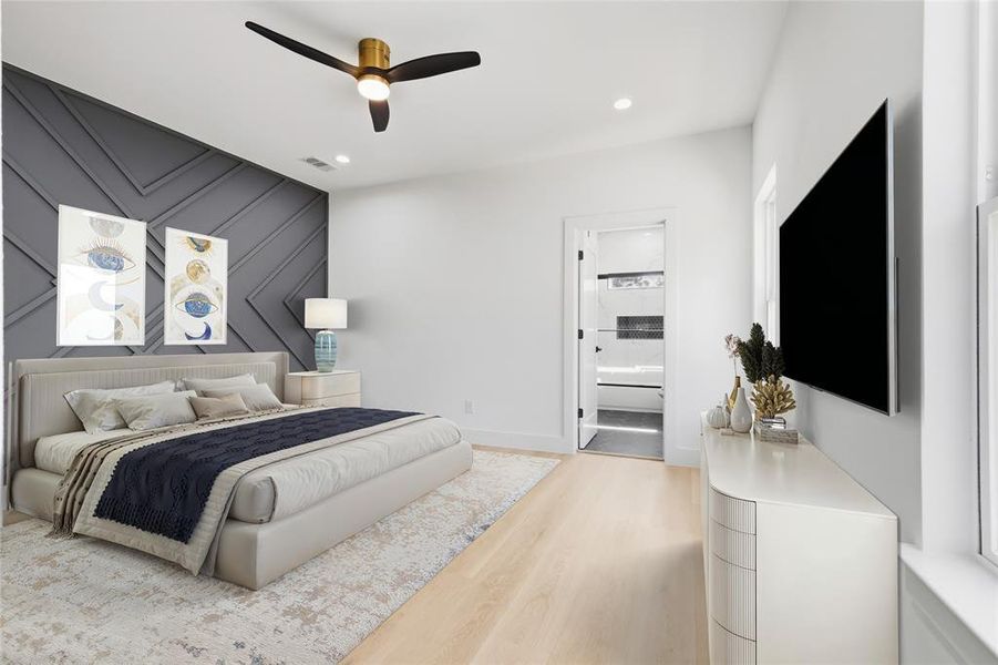 Master Bed Room with wall accent