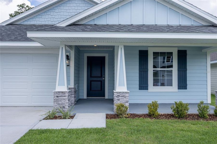 Exterior details and patio area of a home in Country Way South, Newberry (Image 20).