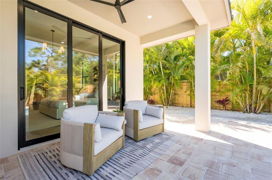 Exterior details and patio area of a home in , Sarasota (Image 27).