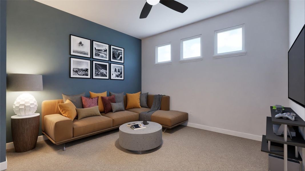 Furnished interior view inside a new home in The Villas Collection at Novel, Austin (Image 7).