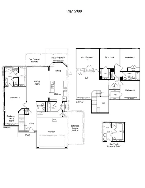 2D floor plan layout of this home in Three Creeks - Colt Creek, Belton, TX (Image 2).