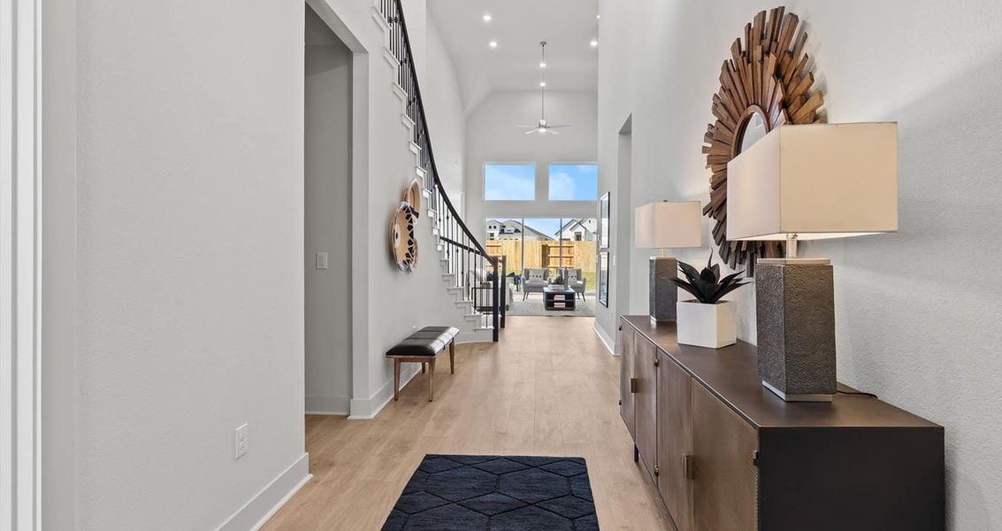 Representative furnished interior of a home built from the Waterloo by Chesmar Homes in Sunfield, Buda (Image 5).