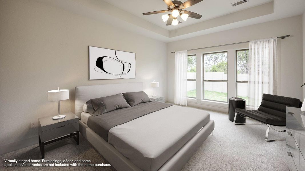 Furnished interior view inside a new home in Wolf Ranch 51', Georgetown (Image 8). Furnished interior view inside a new home in Wolf Ranch 51', Georgetown (Image 8).