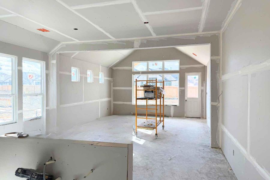 Unfurnished living room with vaulted ceiling Unfurnished living room with vaulted ceiling